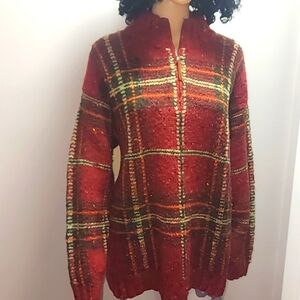 Women's Stewart Plaid Hand Knitted Wool Sweater